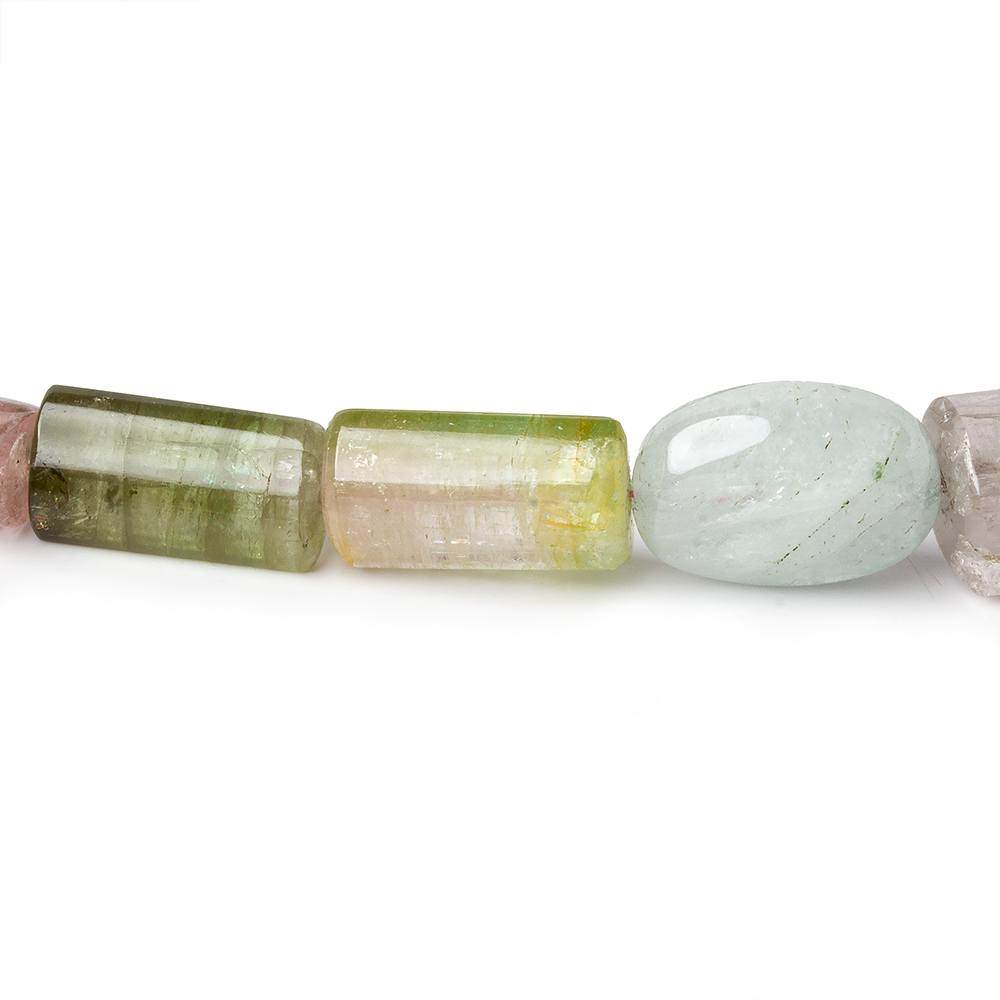 7x5-15x11mm Afghani Tourmaline Plain Tube Beads 16 inch 37 pieces