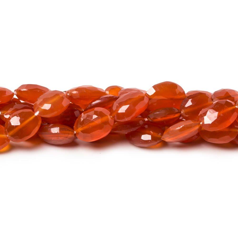 7x5-9x6mm Carnelian Straight Drill Oval Beads 8 inch 23 pieces
