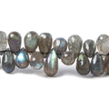 7x5-9x6mm Labradorite Plain Tear Drops 8 inch 59 beads A