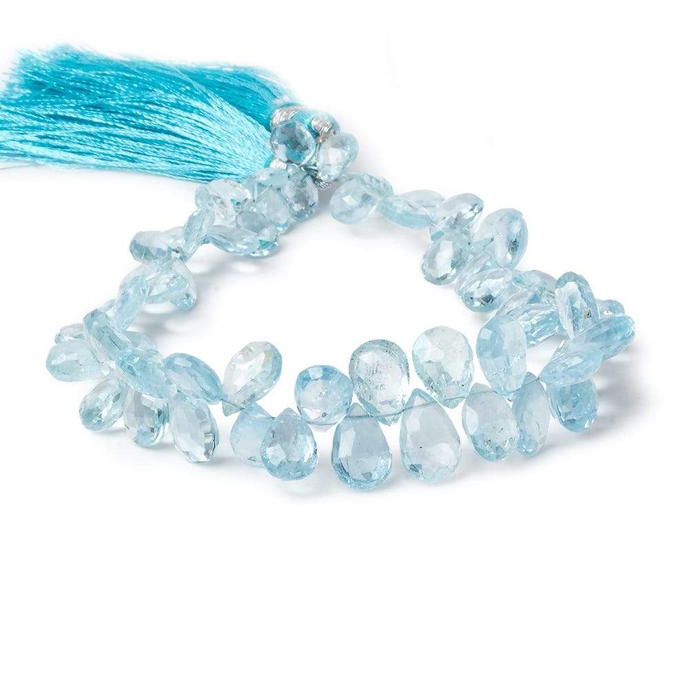 7x5-9x6mm Sky Blue Topaz Beads Pear Briolette 8 inch 61 pieces