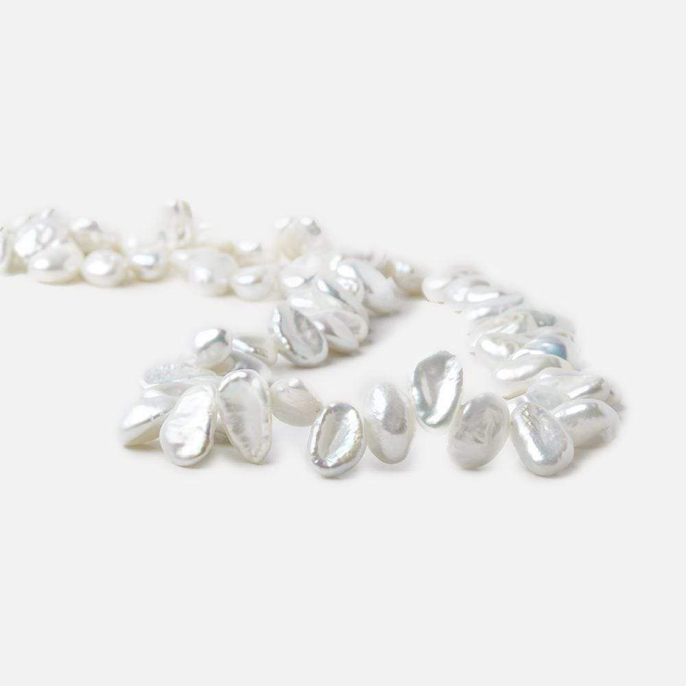 7x5-9x6mm White Top Drilled Keshi Freshwater Pearl 16 inch 74 pieces