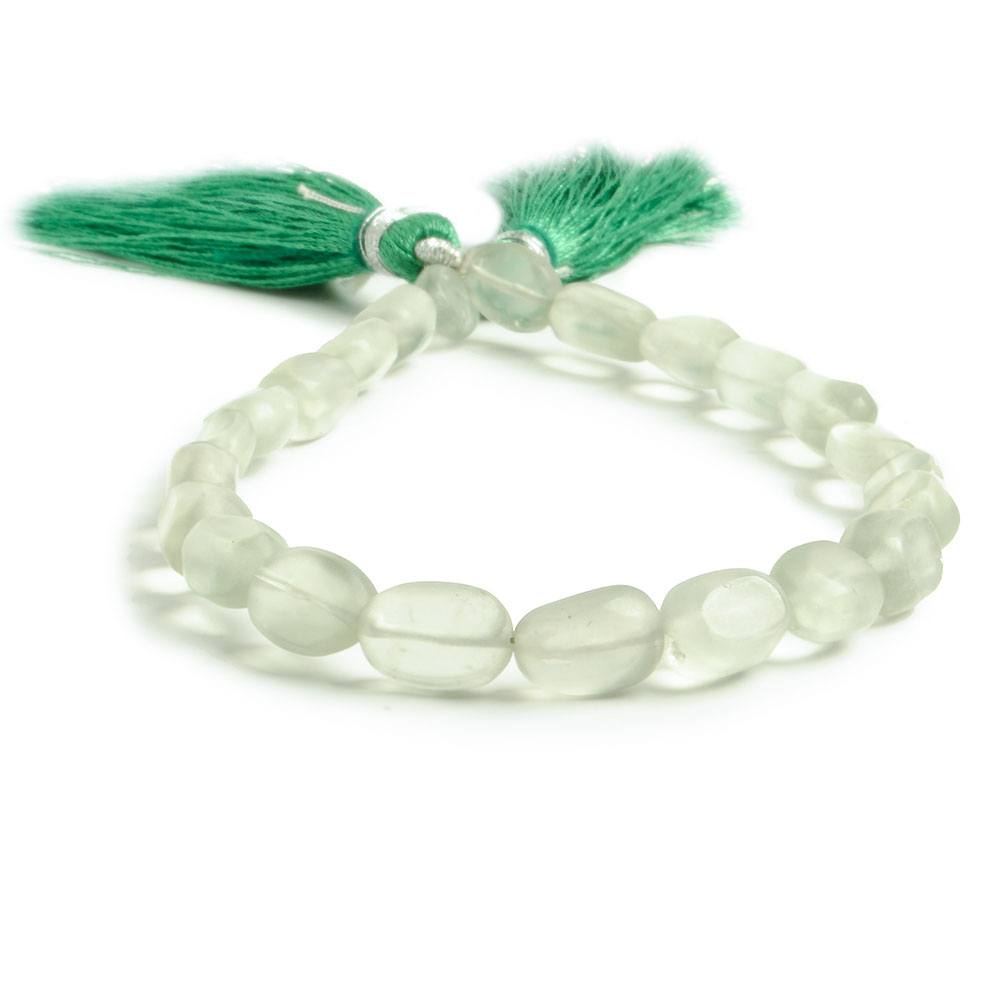 Matte Prasiolite straight drilled plain nugget beads 8 inch 21 pieces