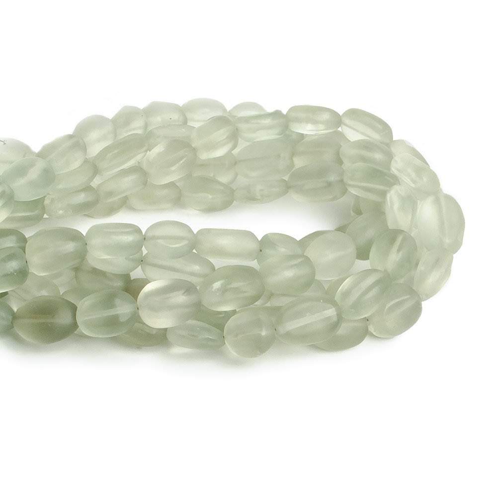 Matte Prasiolite straight drilled plain nugget beads 8 inch 21 pieces