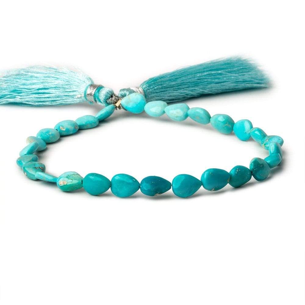 Shaded Sleeping Beauty Turquoise Plain Pear Beads 8 inch 27 pieces A