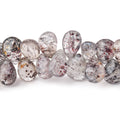 7x6-11x10mm Lepidocrocite Faceted Pear Beads 7.5 inch 54 pieces