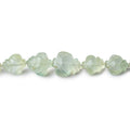 7x6-14x12mm Prehnite Carved Leaf Beads 13 inch 39 pieces