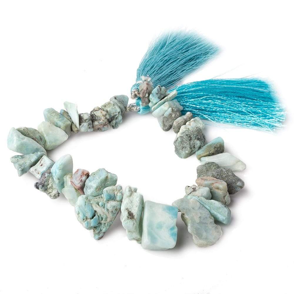 7x6-19x13mm Larimar top drilled Natural Crystal Chip beads 7.5 inch  beads