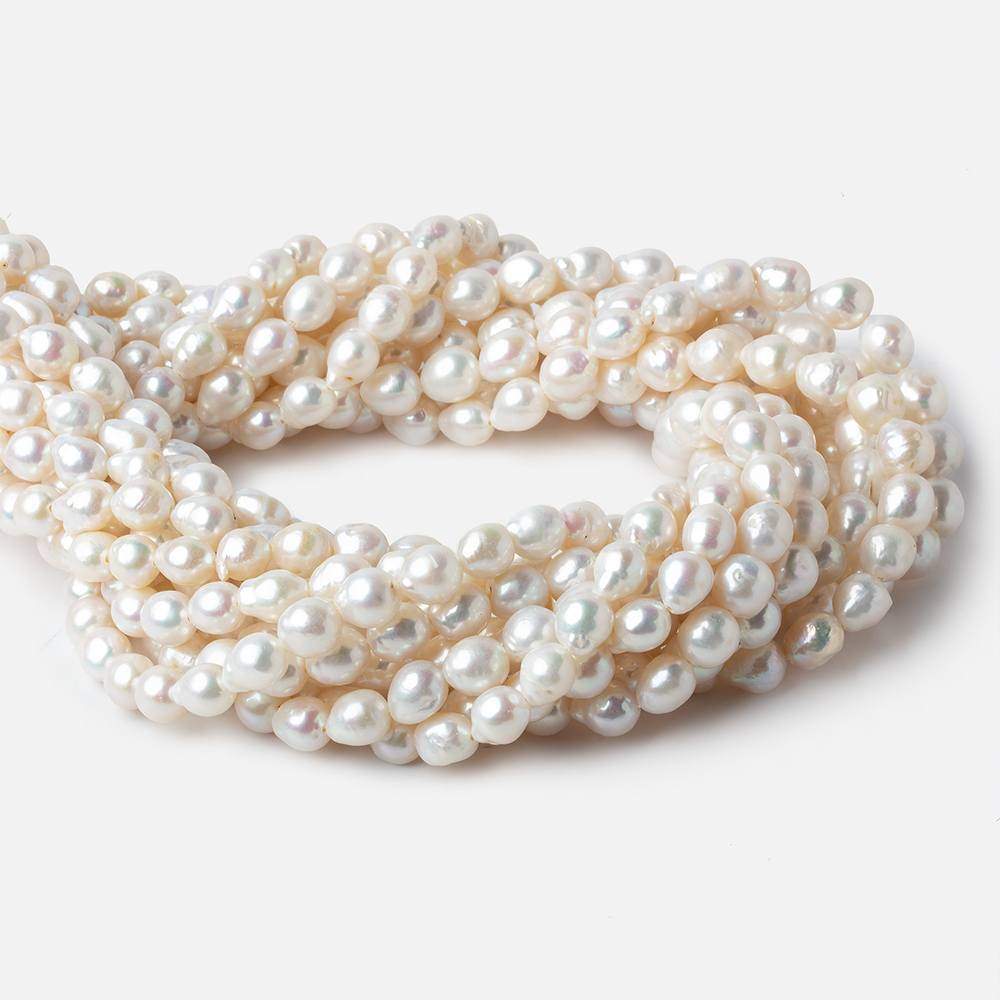 7x6-8.5x7mm Off White Petite Ultra Baroque Freshwater Pearls 15.5 inch 53 pieces