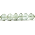 7x6-8x7mm Prasiolite center drill faceted 'Candy Kiss' 7.5 inch 33 Beads AAA