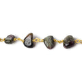 7x6-9x6mm Cat's Eye Tourmaline plain nugget Vermeil Chain by the foot 27 beads