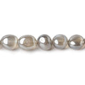 7x6-9x7mm Mystic Platinum Grey Moonstone plain nuggets 16 inch 48 beads