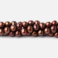 7x6mm Chocolate Brown Side Drilled Off Round Freshwater Pearls 15.5 inch 68 pieces