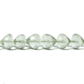 7x6mm Prasiolite center drill faceted 'Candy Kiss' 7.5 inch 33 Beads AAA