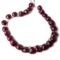 7x7-11x11mm Ruby Faceted Heart Briolette 8 inch 25