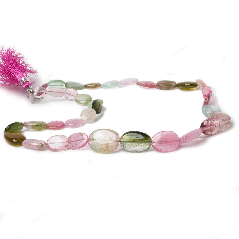 7x7-18.5x11.5mm Multi Color Tourmaline Plain Nugget Beads 18 inch 36 pieces