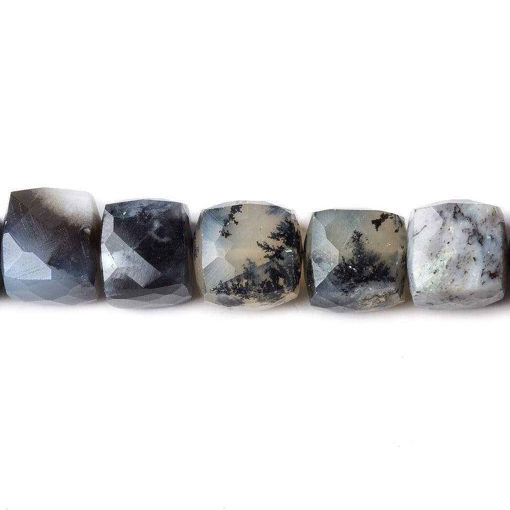 8mm Dendritic Opal faceted cube beads 8inch 25 pieces AA