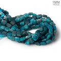 Matte Neon Blue Apatite straight drilled plain squares 7.5 inch 25 beads