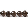7x8mm Smoky Quartz center drill faceted Candy Kiss 8 inch 26 beads AA