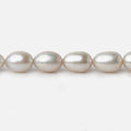 7x9-7x10mm Silver Champagne Straight Drill Oval Freshwater Pearl 16 inch 40 pieces A