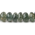 8-10mm Moss Aquamarine Faceted Rondelle Beads 14 inch 66 pieces