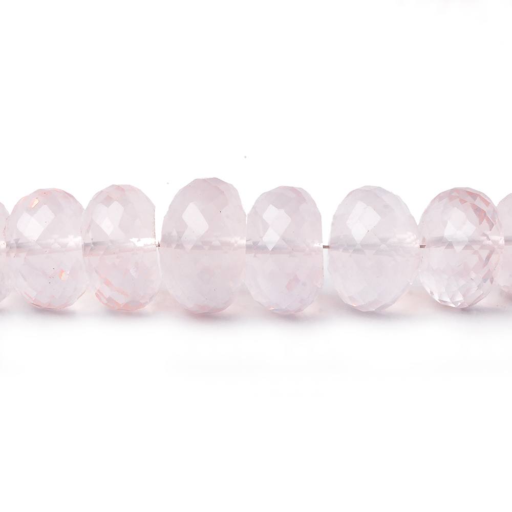 8-14mm Rose Quartz faceted rondelle beads 16 inch 52 pieces AA