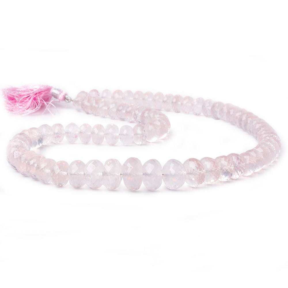 8-14mm Rose Quartz faceted rondelle beads 16 inch 52 pieces AA