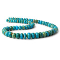 8-14mm Peruvian Blue Opal plain rondelle beads 20 inch 70 pieces A