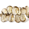 8-18mm Dark Lemon Quartz Faceted Pear Beads 9 inch 58 pieces