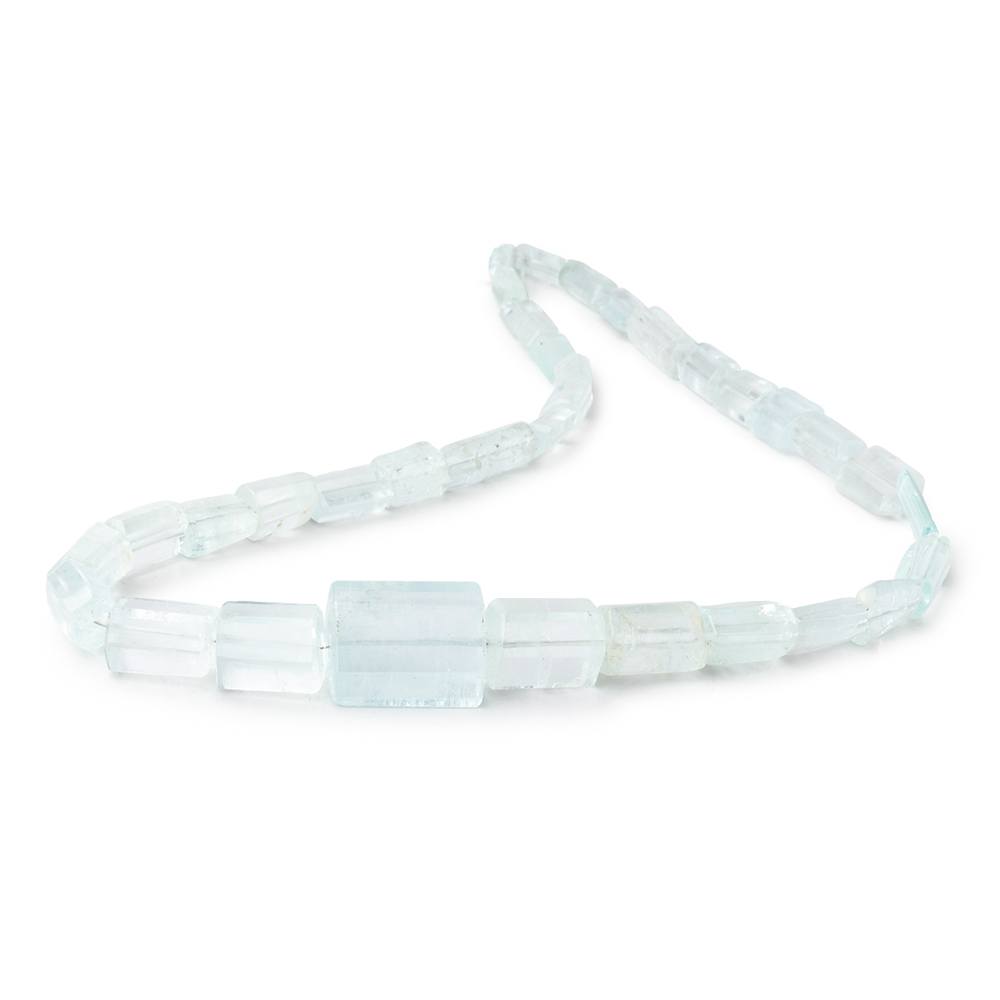 8-21mm Aquamarine Natural Straight Drilled Crystals 17 inch 35 beads