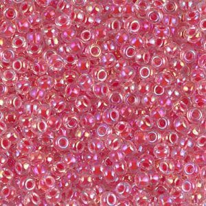 Miyuki 8-276  8/0 Dark Coral Lined Crystal AB Seed Beads - 5 or 10 gm