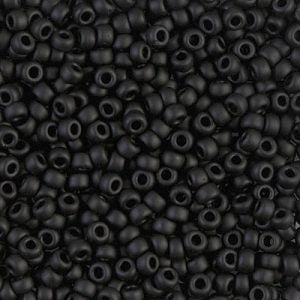 Miyuki 8-401F   8/0 Matte Black Seed Beads - 5 or 10 gm
