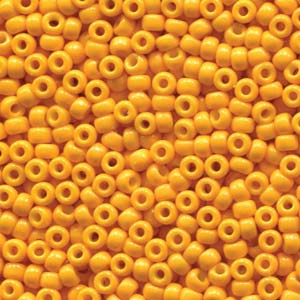 Miyuki 8-4453   8/0 Duracoat Opaque Dyed Squash Yellow Seed Beads - 5 or 10 gm