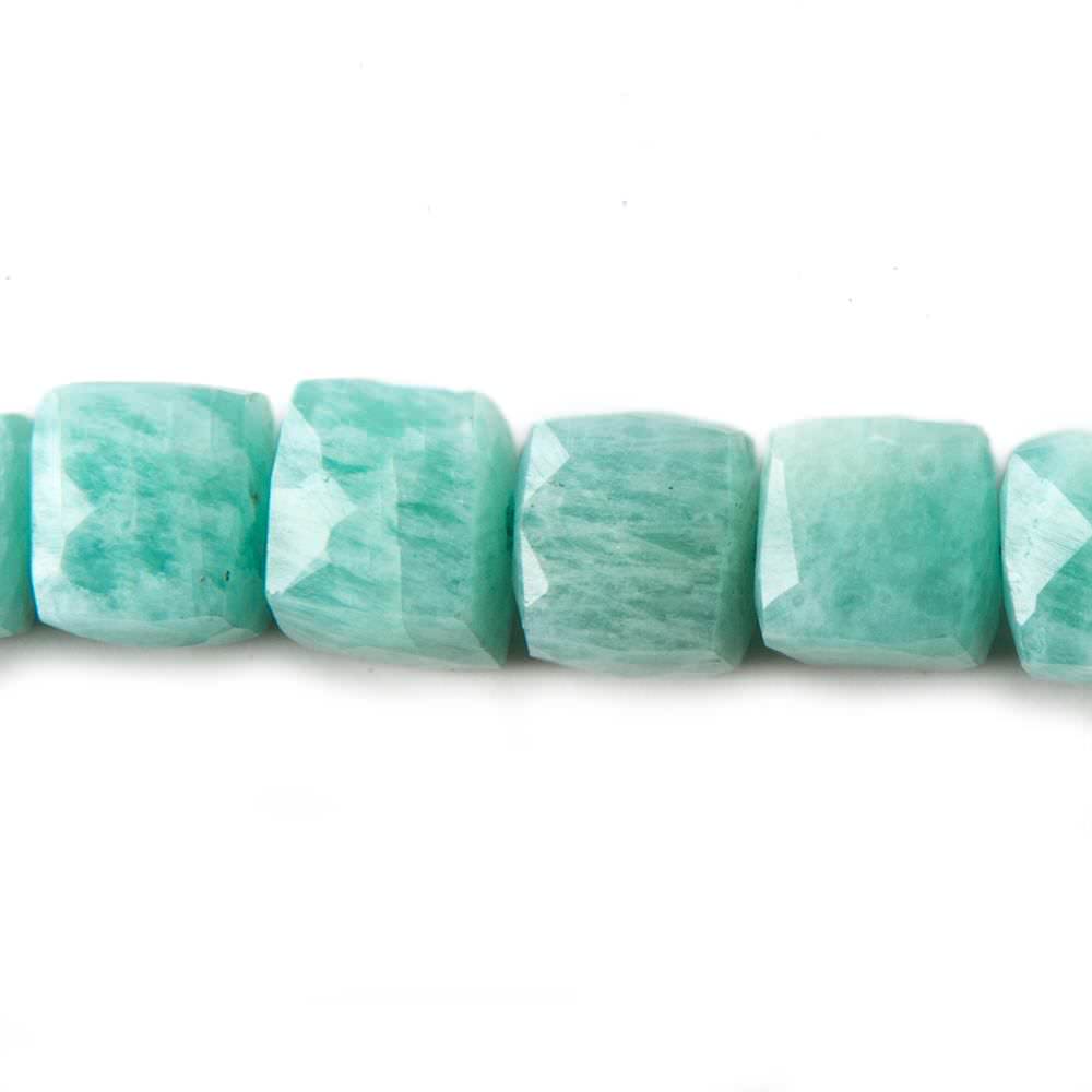 9-9.5mm Amazonite Faceted Cubes 8 inch 22 Beads