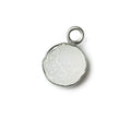 8-8.5mm Black Gold Bezel White Drusy Coin Pendant 1 piece