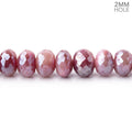 8-8.5mm Mystic Rose Moonstone 2mm Large Hole Faceted Rondelles 8 inch 36 Beads