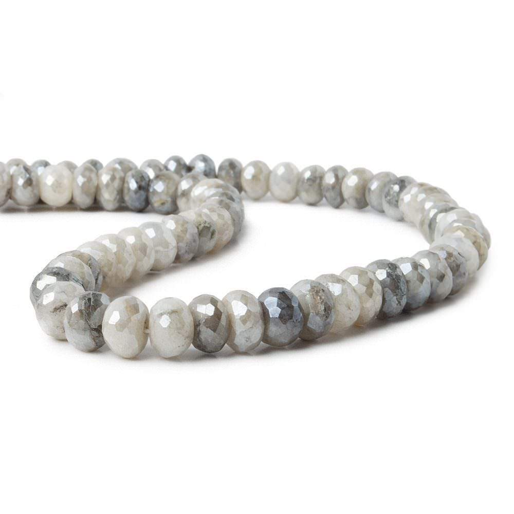8-8.5mm Mystic White Moonstone faceted rondelle beads 13 inch 55 pieces A