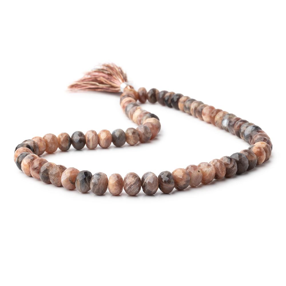 8-9.5mm Feldspar Faceted Rondelle Beads 16 inches 64 beads