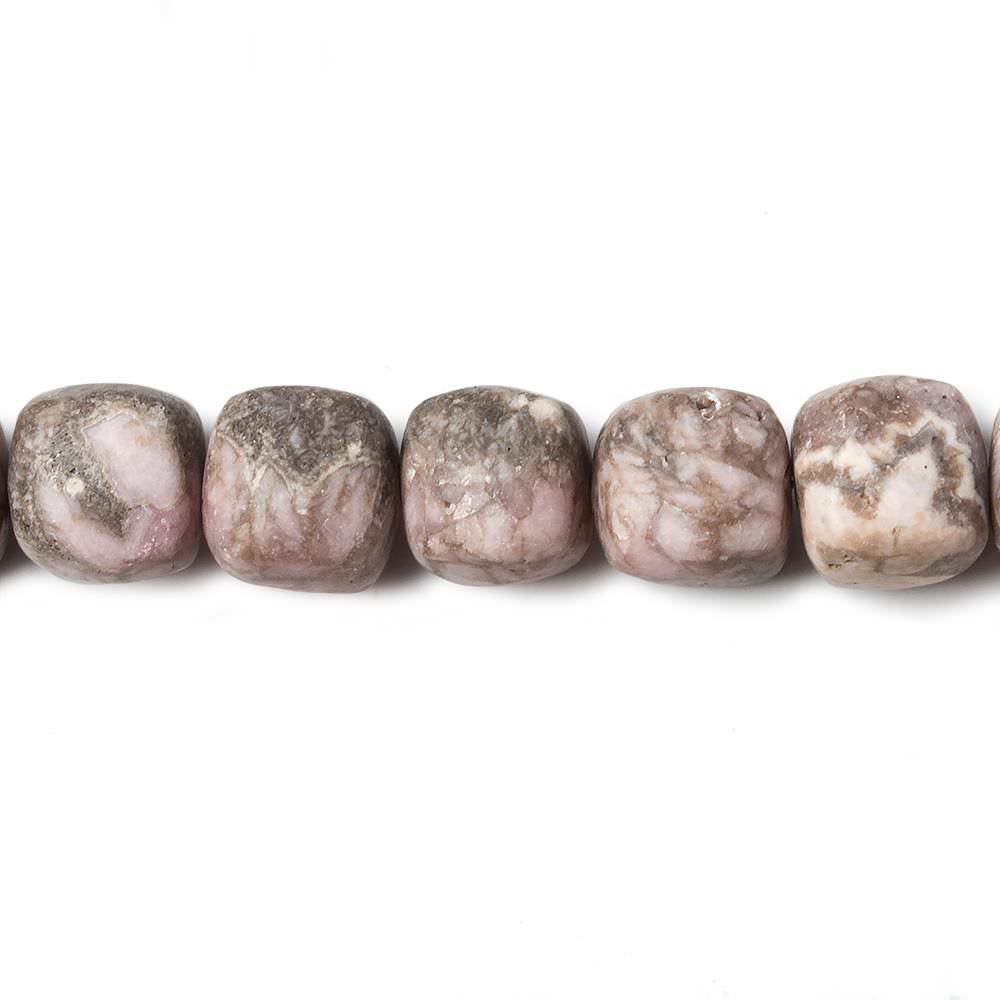 8-9mm Matte Chocolate Rhodochrosite plain cube beads 7.5 inch 22 pieces