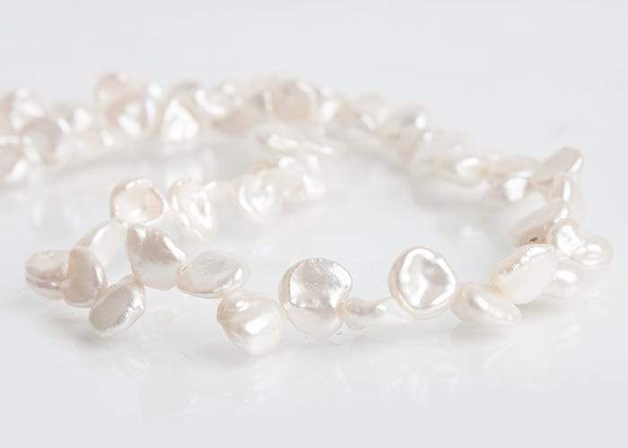 8-9mm Off White Top Drilled Keshi Freshwater Pearls 16 inch 69 pieces