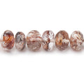 8-9mm Rutilated Quartz Faceted Rondelle Beads 16 inch 70 pieces