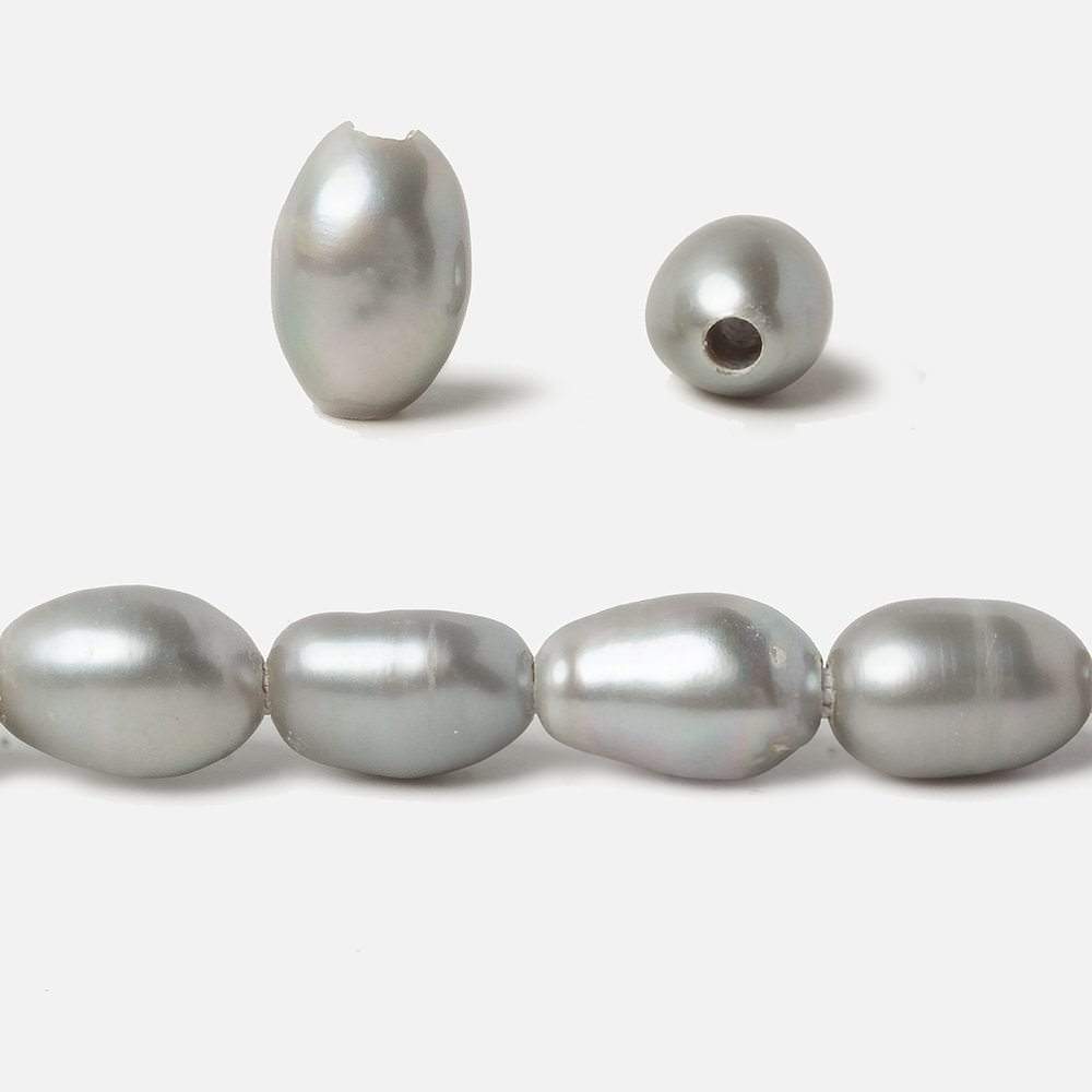 8-9mm Silver Baroque large hole Freshwater Pearls 16 inch 32 pieces