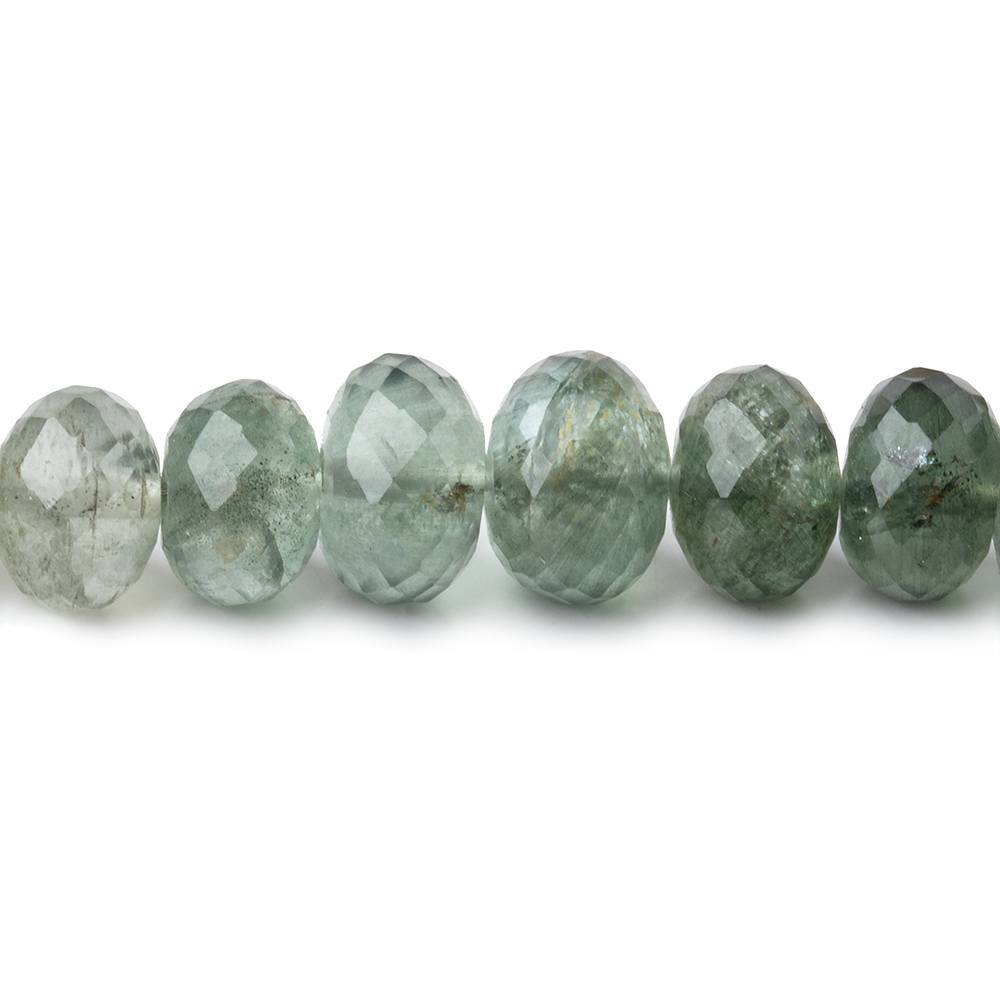 8.5mm Moss Aquamarine Beads Faceted Rondelle Beads 15 inch 76 pieces