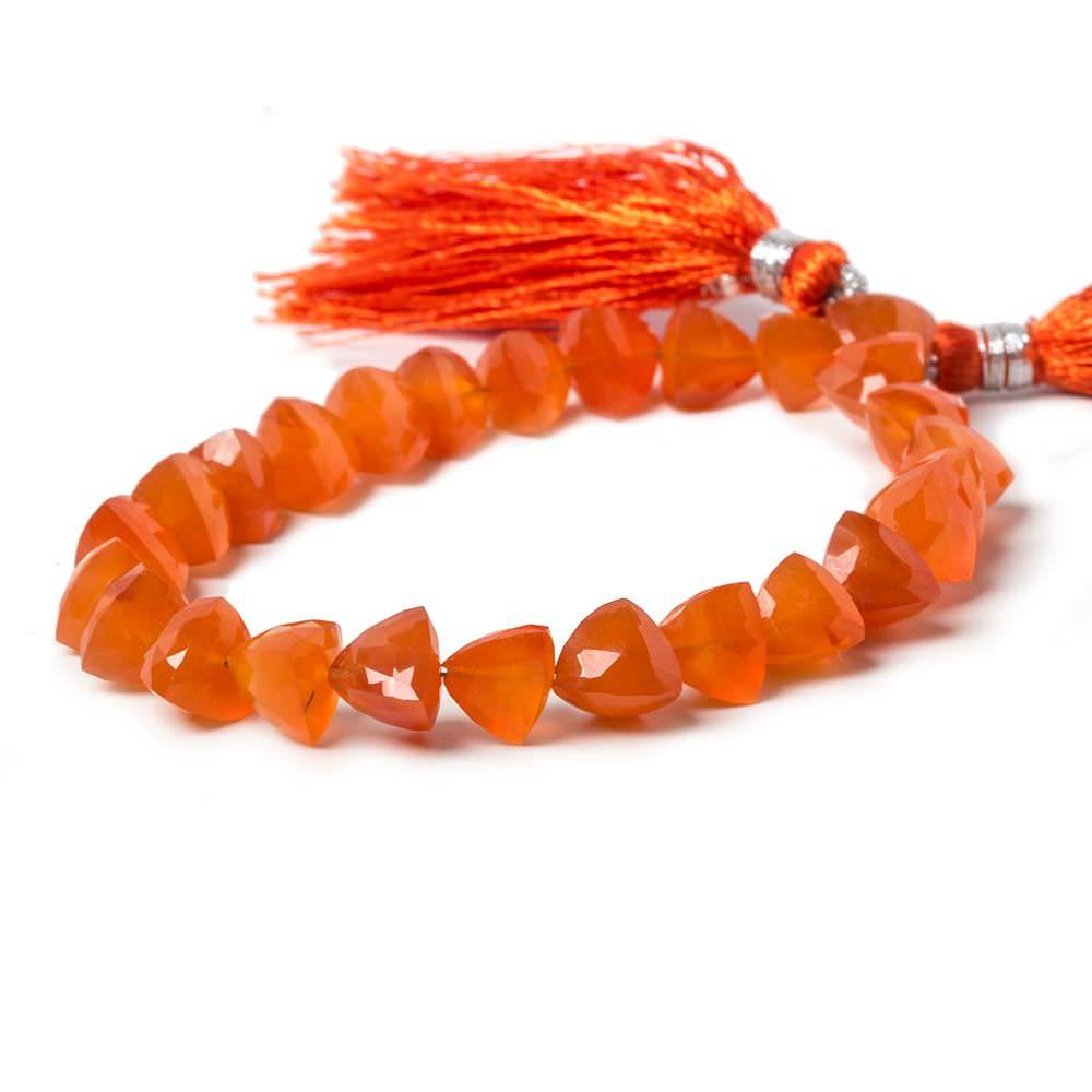 9.5-10mm Carnelian straight drilled trillion beads 8 inch 20 pieces