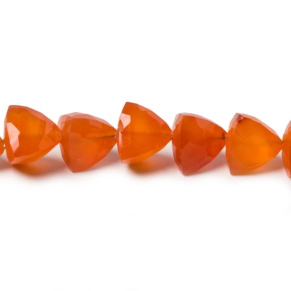 9.5-10mm Carnelian straight drilled trillion beads 8 inch 20 pieces