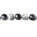 8.5-9mm Dendritic Opal faceted pillow beads 14 inch 33 pieces