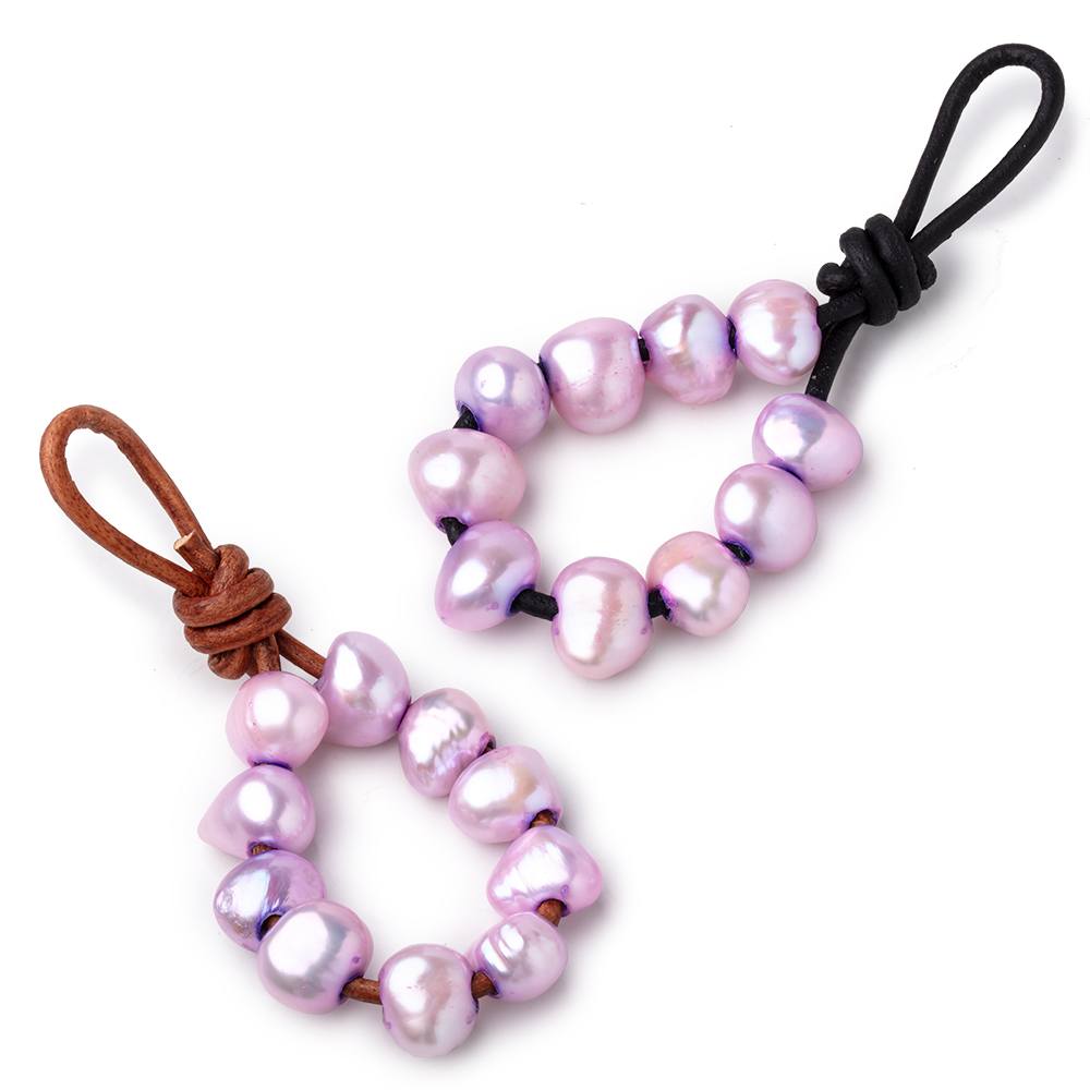 9.5-11mm Hydrangea Purple Large Hole Baroque Pearls Set of 10