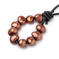 9.5-10.5mm Chestnut Brown Large Hole Baroque Pearls Set of 10