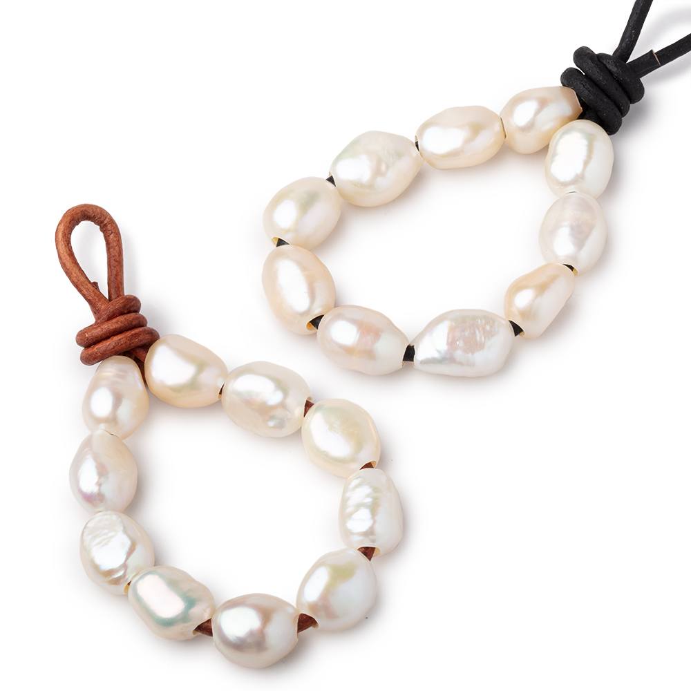 10.5-13mm Cream Large Hole Baroque Pearls Set of 10