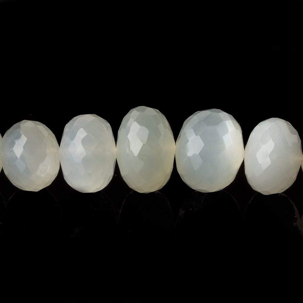 8.5-14mm Sage Moonstone faceted rondelles 15 inch 59 beads AA