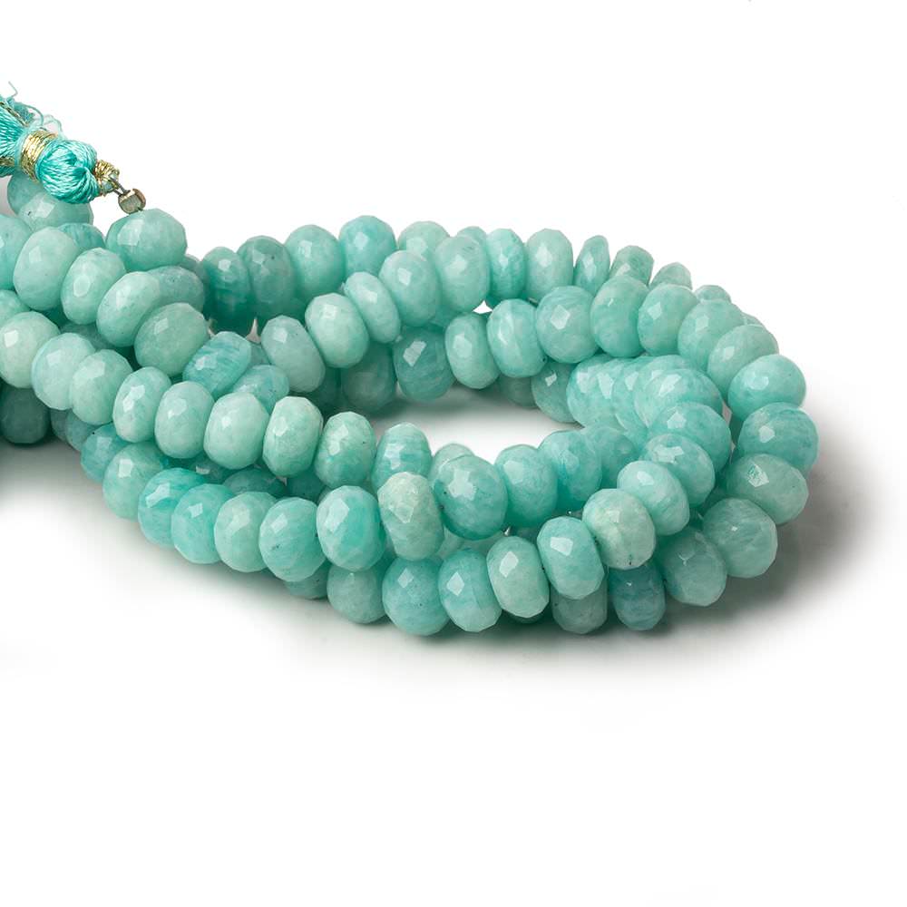 8.5mm Amazonite faceted rondelles 7.75 inch 35 beads A grade